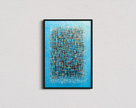 Hand-Painted Geometric Abstract Oil Painting